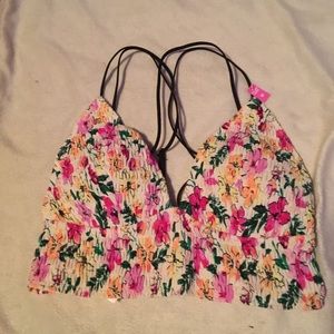 VS lightly padded bralette top floral print
